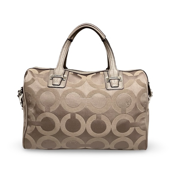 Coach Op Art Signature Sateen Taylor Convertible Satchel to Shoulder/Crossbody - Picture 5 of 10